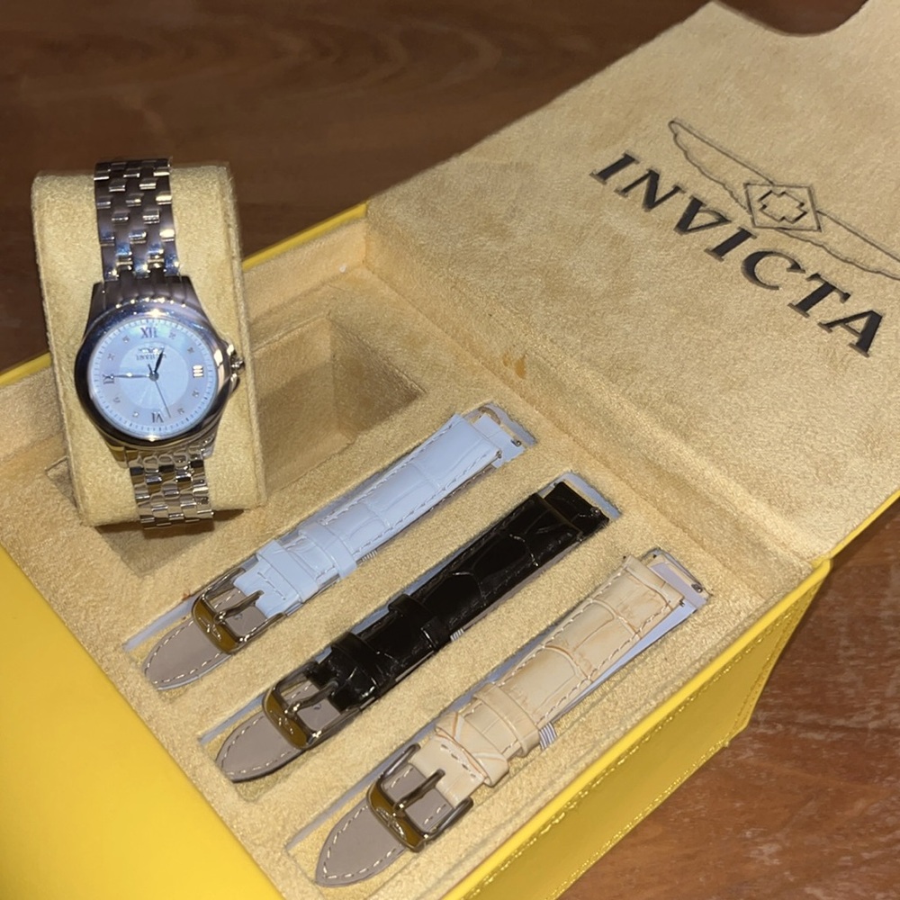 Invicta Women’s Watch, silver with 3 additional bands